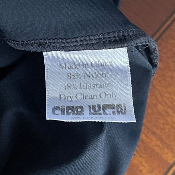 Ciao Lucia Savina Black V-neck Asymmetric Waist Stretch Jersey Maxi Dress Medium - Picture 6 of 8